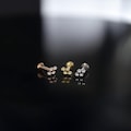 20G • 18G • 16G Tiny Trinity Ball Thread less Push Pin Labret Stud • Tribead/Quadbead Cartilage earring •Tragus stud • Flat Back Earring
