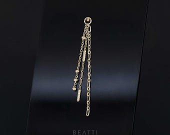 Coda • 14K Solid Gold Triple Mixed Chain Charm