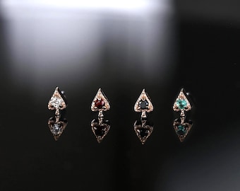 Spade • Ace of Gems 14K Rose Gold Flatback Stud