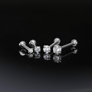16G 18G 20G • Tiny Threadless Push Pin Labret Stud • 1.5mm - 3mm Cartilage earring •Tragus • Flat Back Earring • Forward helix • Nose Stud