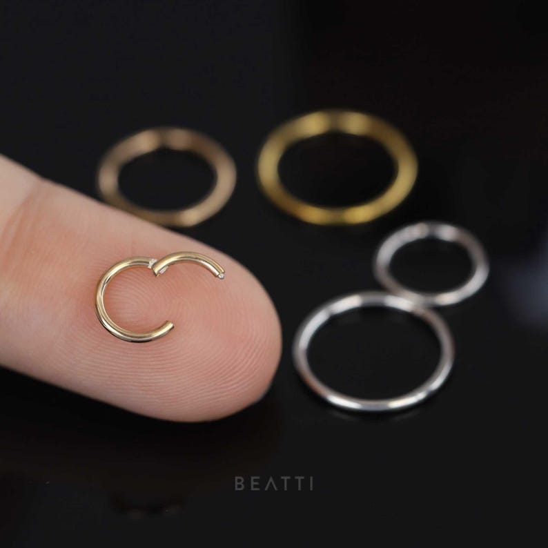 Tiny Cartilage Hoop/Clicker Hoop/Tiny Hoop Earrings/Tragus Earring/Small Hoop/Tragus Hoop/Seamless Hoop/Infinite Hoop Piercing/Helix zdjęcie 8