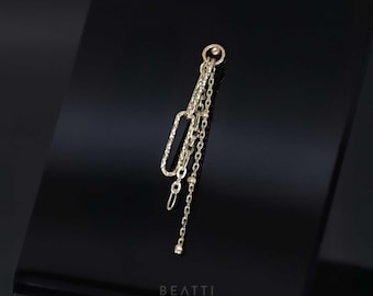Vivo • 14K Solid Gold Triple Mixed Chain Charm