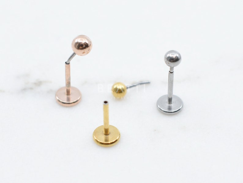 16G/18G/20G Tiny Ball Threadless Push Pin Labret Stud 2mm/2.5mm/3mm Cartilage earring Tragus stud Flat Back Earring image 8