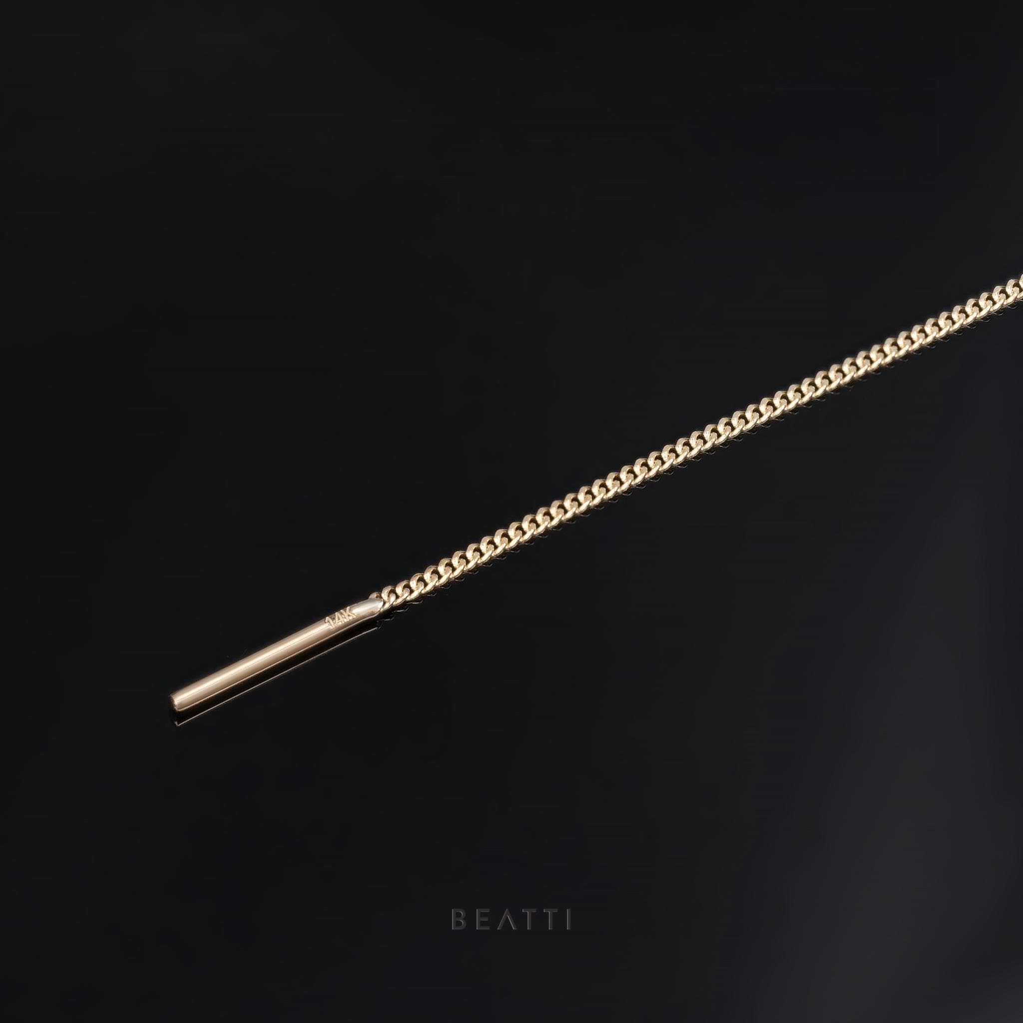 NEW ‣ Silky Curb Chain Long Threader • 14K Multiple Piercing Threader ...