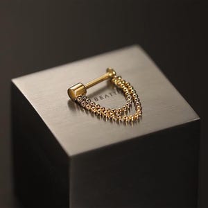 Threadless Ball Chain Labret • Surgical Steel Dangle Piercing - Etsy