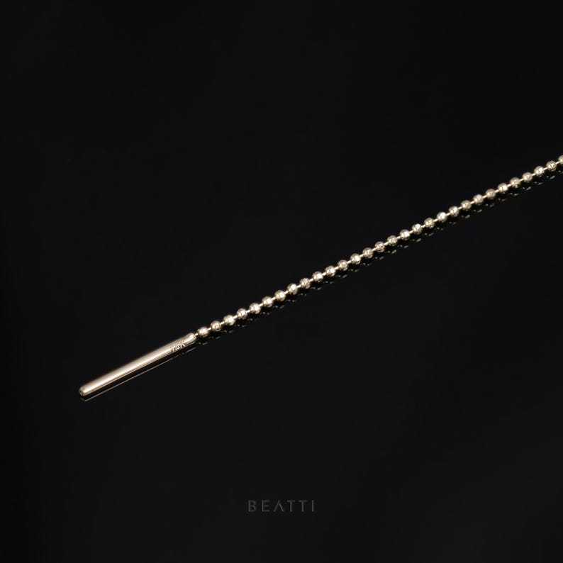 NEW Facet Ball Chain Long Threader 14K Multiple Piercing Threader