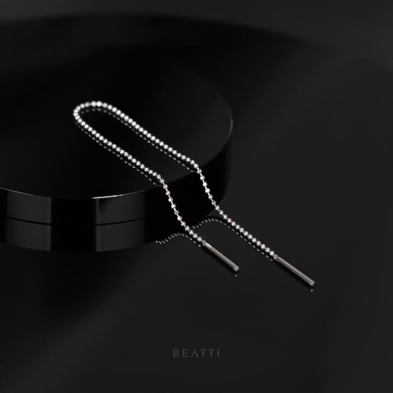 NEW Facet Ball Chain Long Threader 14K Multiple Piercing Threader