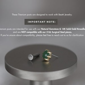 16G/18G/20G • Titanium Threadless Bar Post • Parts and Back ...