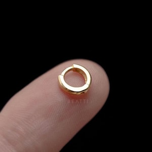 4.5mm SUPER TINY Cartilage Hoop • 6mm Cartilage Hoop • 14K Gold Plated • 925 Silver Huggie Hoop • Tiny Helix Hoop