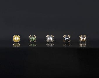 Kai • 14K Solid Gold 2.5mm Rose Cut Diamond Threadless End