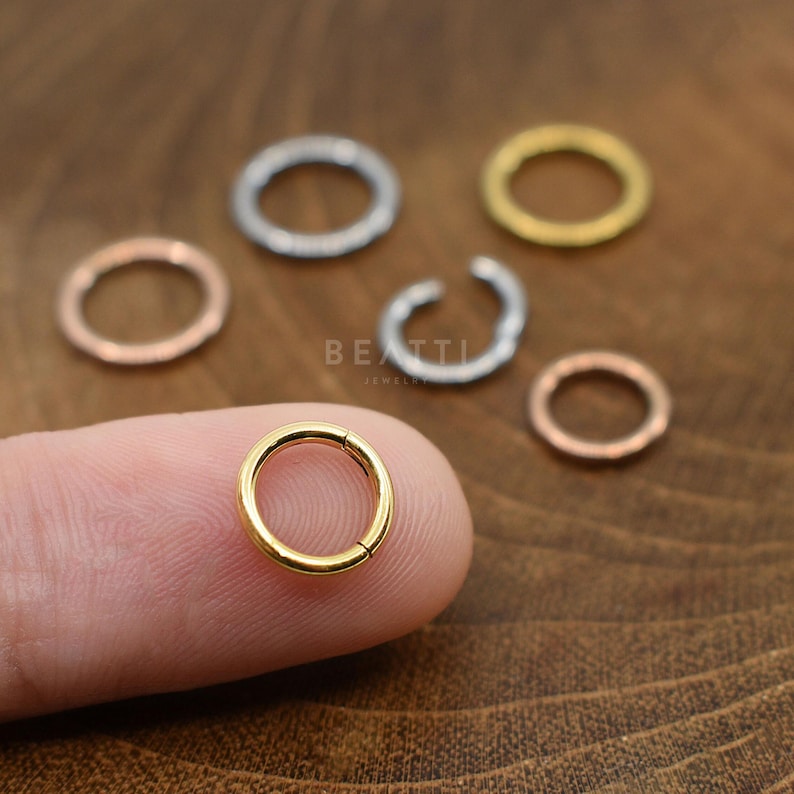 Tiny Cartilage Hoop/Clicker Hoop/Tiny Hoop Earrings/Tragus Earring/Small Hoop/Tragus Hoop/Seamless Hoop/Infinite Hoop Piercing/Helix zdjęcie 6