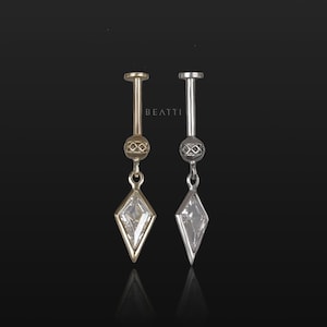 NOUVEAU ‣ Pendentif pendant « Riké » en or massif 14 carats BEATTI à dos plat • Boucle d'oreille de cartilage en or 14 carats • Boucle d'oreille à hélice verticale
