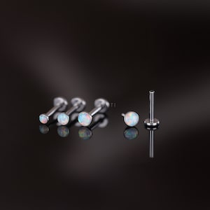 NEW ‣ 20G/18G/16G Verified Titanium Opal Threadless Stud • Hypoallergenic Piercing • Helix Stud • Cartilage Stud • Nose Stud