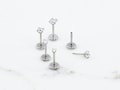 20G •  Tiny Threadless Push Pin Labret Stud • 1.5mm - 3mm • Tragus stud • Flat Back Earring • Nose Stud