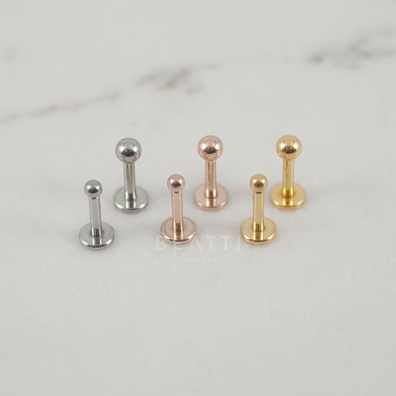 316L Surgical Steel Flat Back Flat Back Cartilage Tragus Ball Labret 316L Surgical Steel Flat Back Flat Back Cartilage Tragus Ball Labret