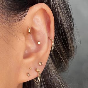 Threadless Ball Chain Labret • Surgical Steel Dangle Piercing - Etsy