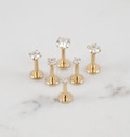 16G Gold 1.5mm - 4mm Cartilage earring/Tragus stud/Internal thread/Lip rings/Monroe/Forward helix