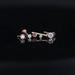 16G/18G/20G • Tiny Threadless Push Pin Labret Stud • Rose Gold Labret • 1.5mm - 3mm • Tragus stud • Flat Back Earring • Nose Stud