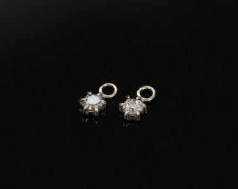 Lumina • 14K Solid Gold Diamond Hoop Charm