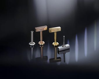 NEW ‣ 20G / 18G Tiny Bar Stud Threadless Push Pin Labret Stud • Mini Bar Cartilage earring • Tragus stud • Flat Back Earrings