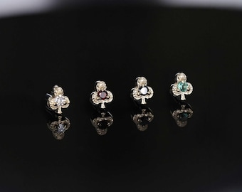 Club • Ace of Gems 14K Solid Gold Flatback Stud