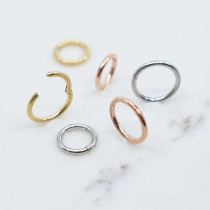 Tiny Cartilage Hoop/Clicker Hoop/Tiny Hoop Earrings/Tragus Earring/Small Hoop/Tragus Hoop/Seamless Hoop/Infinite Hoop Piercing/Helix zdjęcie 7