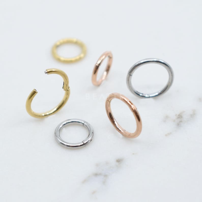 Tiny Cartilage Hoop/Clicker Hoop/Tiny Hoop Earrings/Tragus Earring/Small Hoop/Tragus Hoop/Seamless Hoop/Infinite Hoop Piercing/Helix zdjęcie 7
