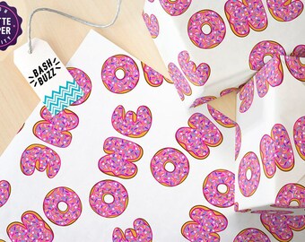 Erster Geburtstag Donut Geschenkpapier, erste Geburtstag Geschenkverpackung, 1 Geburtstagsgeschenk, erste birhtday Geschenk, Donut Geburtstagsparty