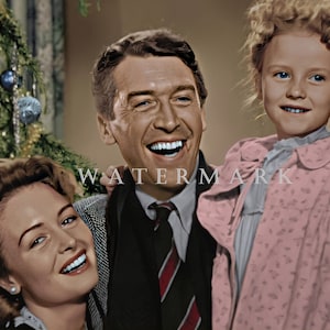 Custom DIGITAL DOWNLOAD Colorized Digital Oil Painting from the Classic Christmas Movie It's a Wonderful Life