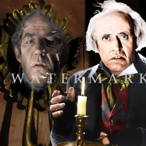 Custom DIGITAL DOWNLOAD Colorized Digital Photo Painting of Alastair Sim 1951 A Christmas Carol
