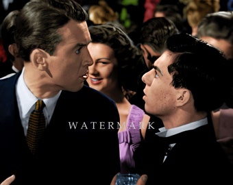 Custom DIGITAL DOWNLOAD Colorized Digital Oil Painting from the Classic Christmas Movie It's a Wonderful Life