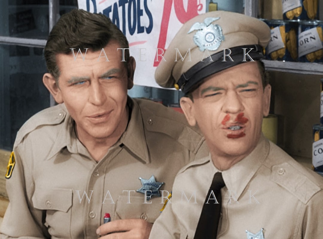 The Andy Griffith Show Custom 8x10 COLORIZED Photo Andy Puts Lipstick