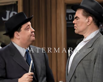 Custom DIGITAL DOWNLOAD Colorized Digital Photo Painting of Legendary Actor Jackie Gleason - The Honeymooners - Ralph and Harvey