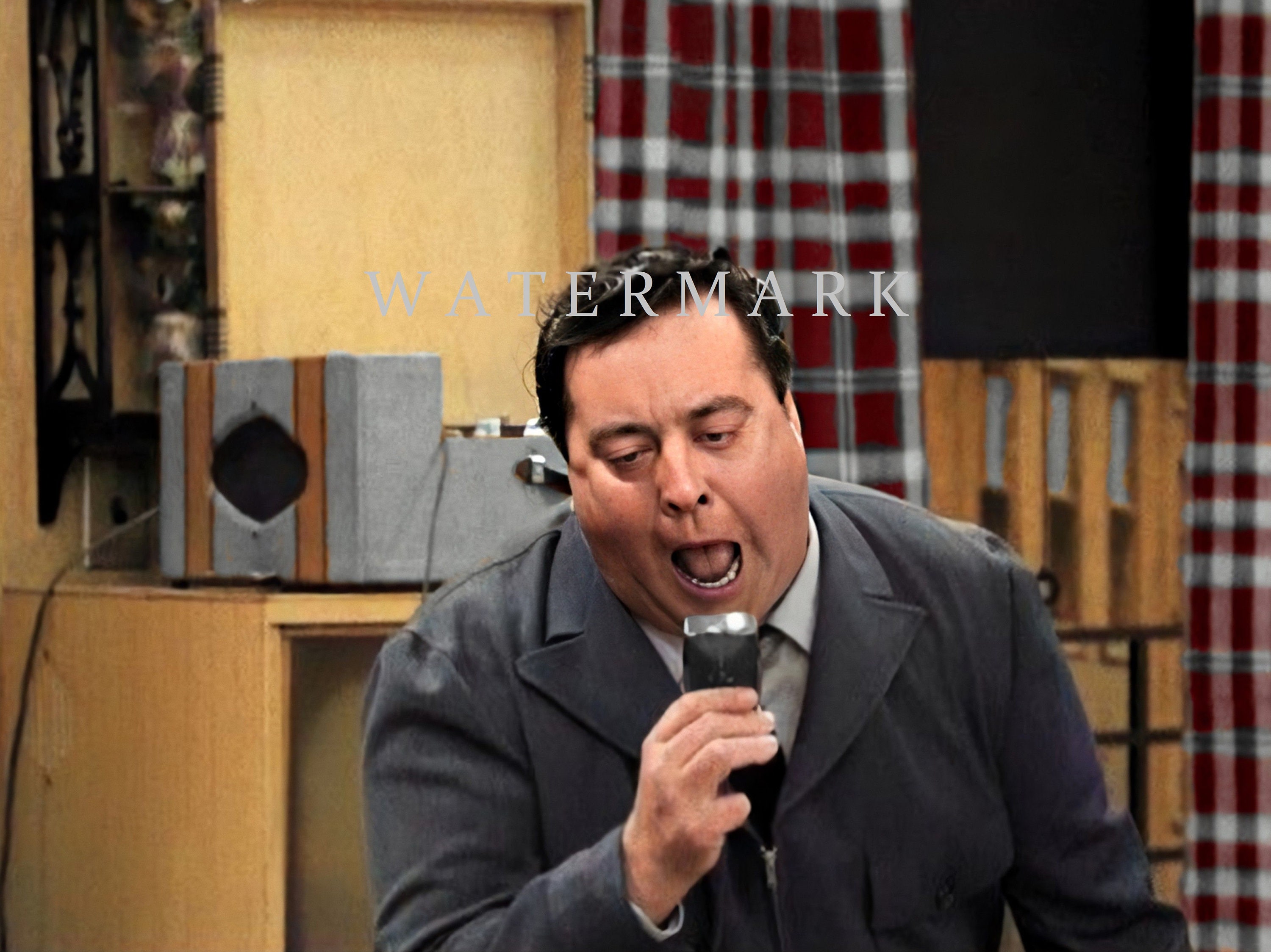 Custom DIGITAL DOWNLOAD Colorized Digital Photo Painting of Actor Jackie Gleason - The Honeymooners - BLABBERMOUTH!