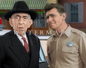 The Andy Griffith Show DIGITAL DOWNLOAD Custom COLORIZED Digital Photo - Andy and Ben Weaver