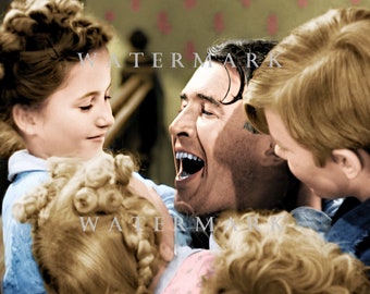 Custom DIGITAL DOWNLOAD Colorized Digital Oil Painting from the Classic Christmas Movie It's a Wonderful Life