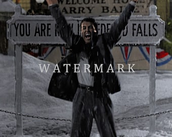 Custom DIGITAL DOWNLOAD Colorized Digital Oil Painting from the Classic Christmas Movie It&#39;s a Wonderful Life