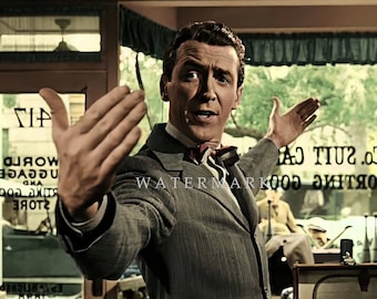 Custom DIGITAL DOWNLOAD Colorized Digital Oil Painting from the Classic Christmas Movie It's a Wonderful Life