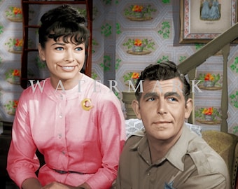 The Andy Griffith Show DIGITAL DOWNLOAD Custom COLORIZED Digital Photo - Andy and Helen