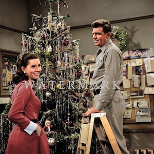 The Andy Griffith Show Custom colorized DIGITAL DOWNLOAD Photo - Christmas Story - Andy and Ellie