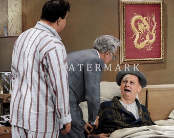 Custom DIGITAL DOWNLOAD Colorized Digital Photo Painting of Legendary Actor Jackie Gleason - The Honeymooners Norton Gets and Injection