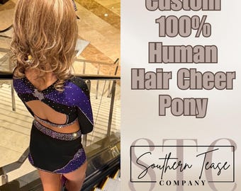 Cola de caballo elegante y personalizada para animadoras / Cola de caballo de competición 100% cabello humano