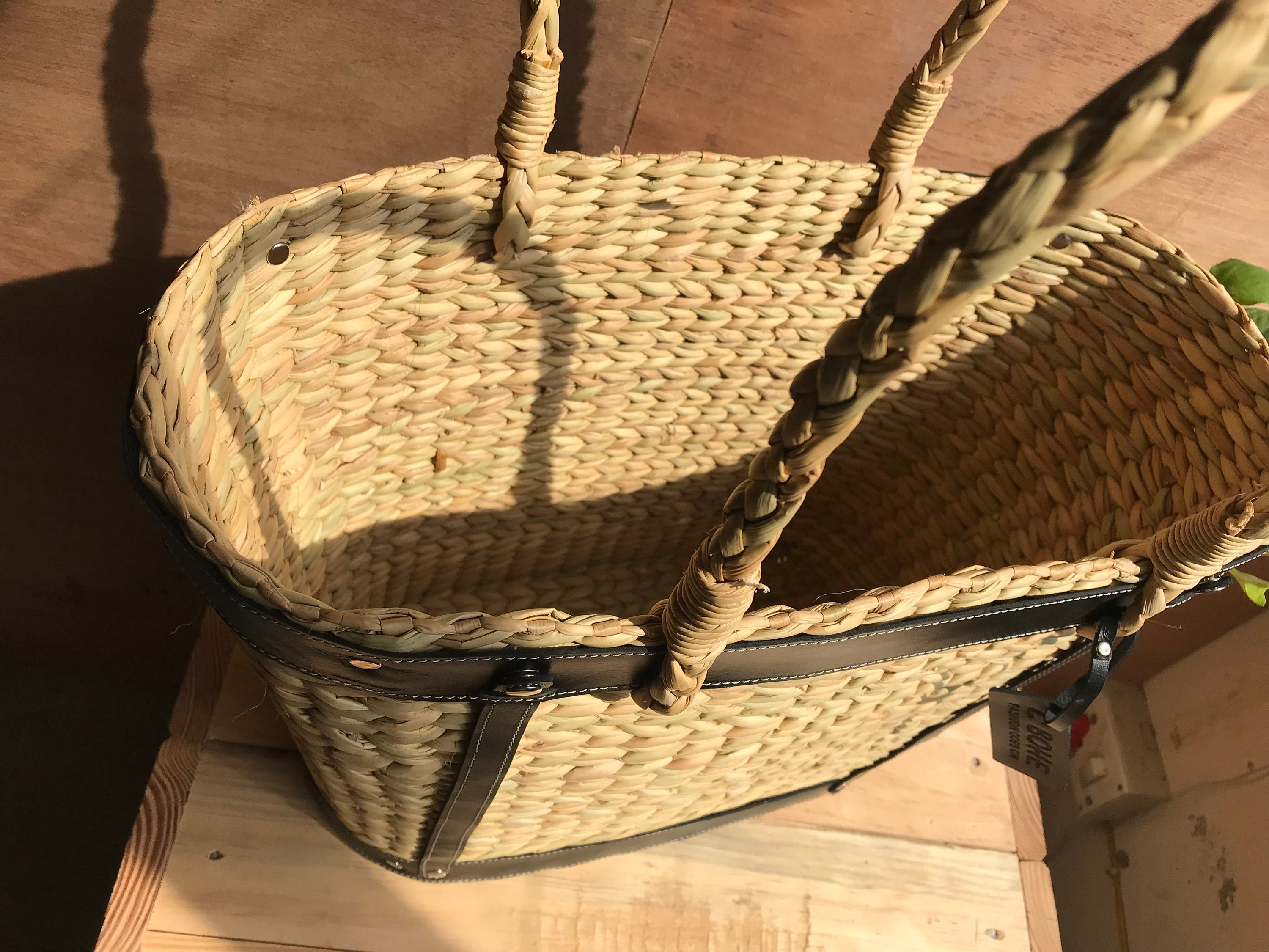 Natural Straw Handmade Straw Basket Sea Grass Basket Beach Etsy