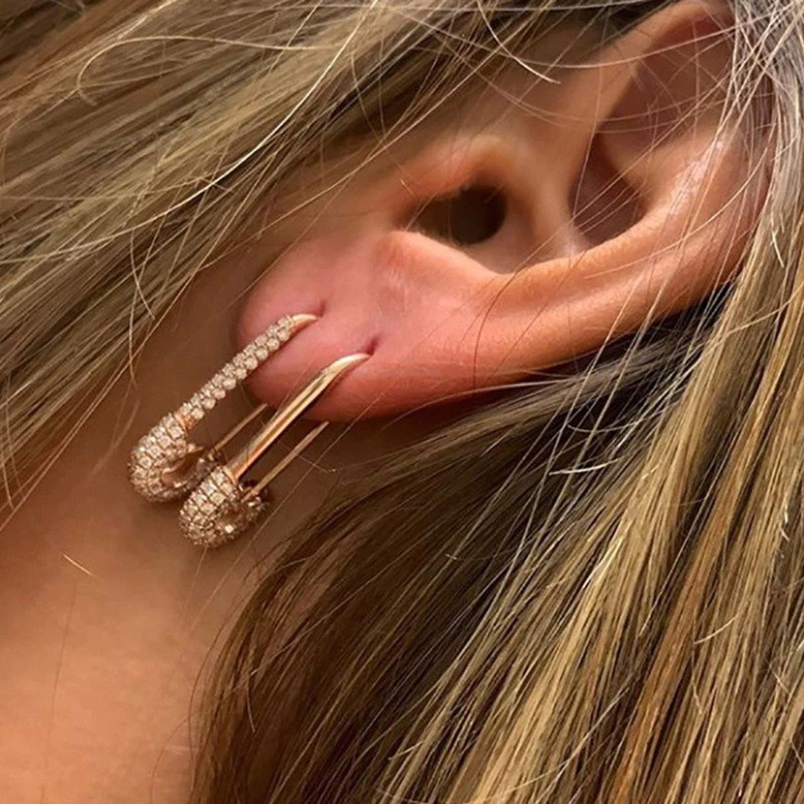 Paperclip Earrings Gold Earrings Silver Earrings Etsy