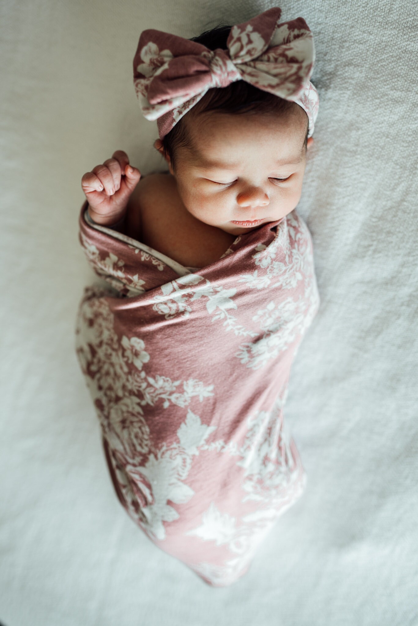 Swaddle Set Top Knot Hat Bow Headband Stretchy Jersey Knit Etsy