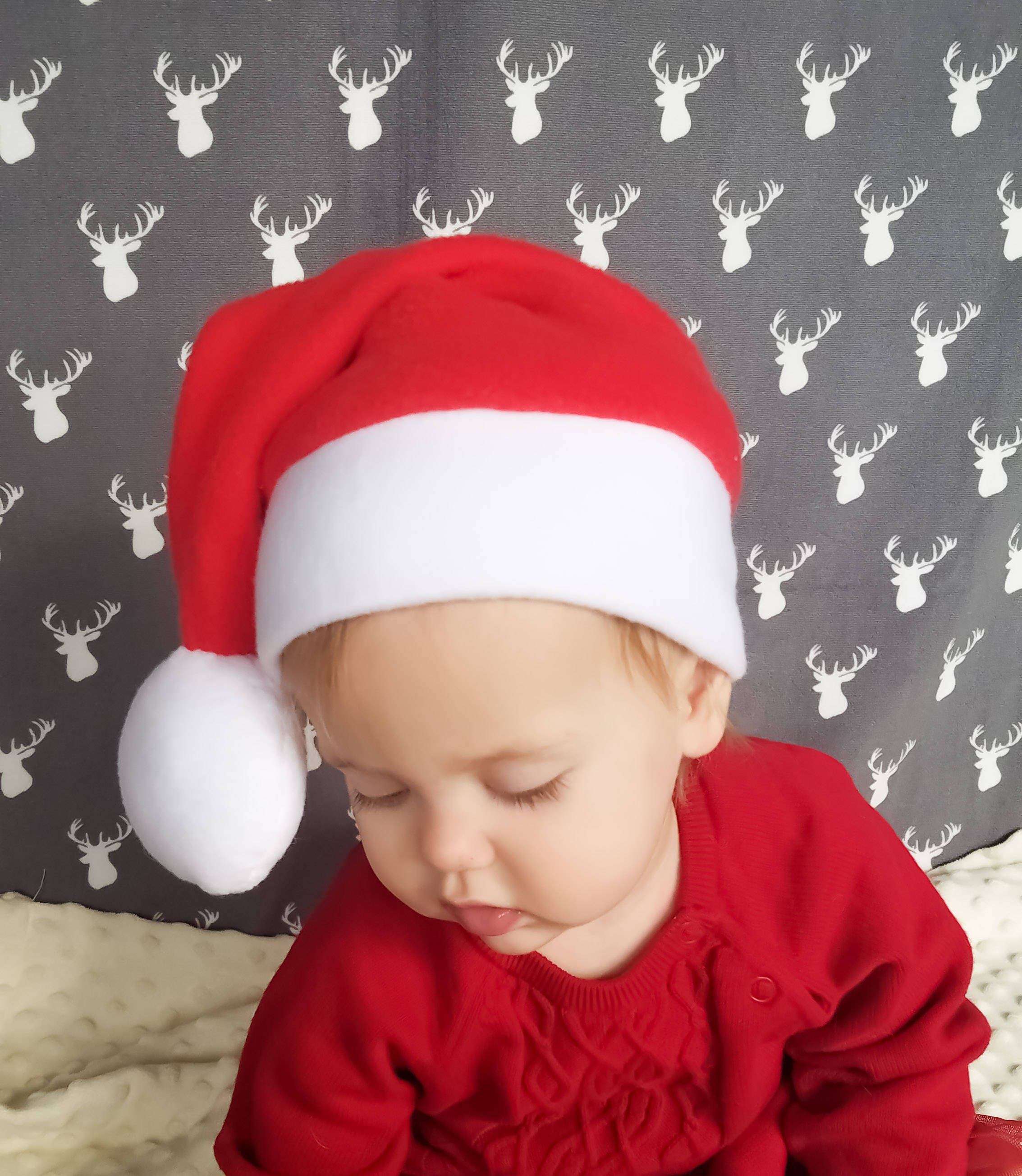 Baby toddler kids custom fit fleece Santa hat Christmas Etsy