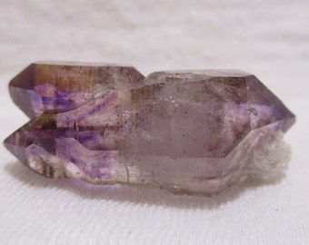 Thumbnail-Sized Smoky Amethyst Cluster with Hematite and Phantoms