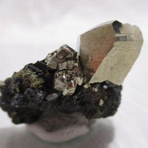 Thumbnail-Sized Cubic Pyrite Cluster with Chalcopyrite 6098x