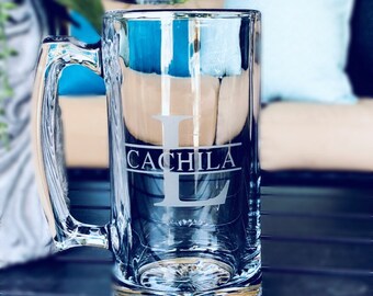 etched beer mug etsy