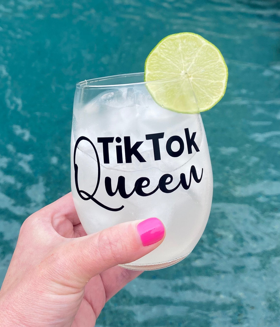 Tik Tok wine glass Tik tok queen Tik tok made me do it Eat Etsy